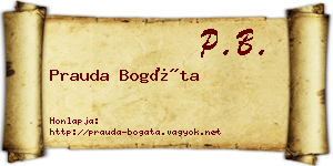 Prauda Bogáta névjegykártya